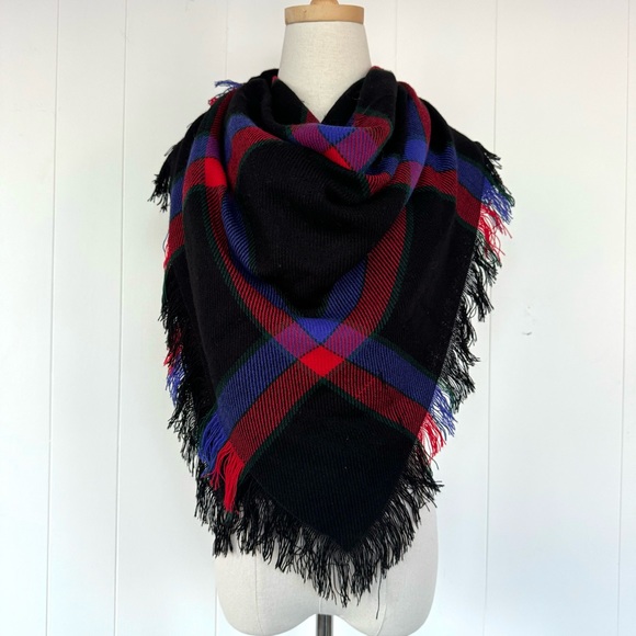 Vintage St. Michael Plaid Square Scarf - Picture 4 of 12